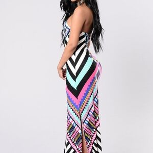 Multicolor Chevron Maxi Dress